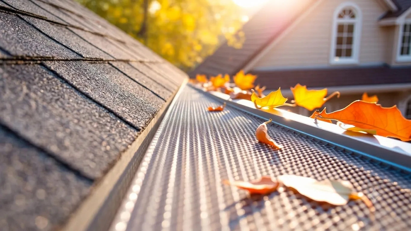 Gutter protection installed along a home's roofline