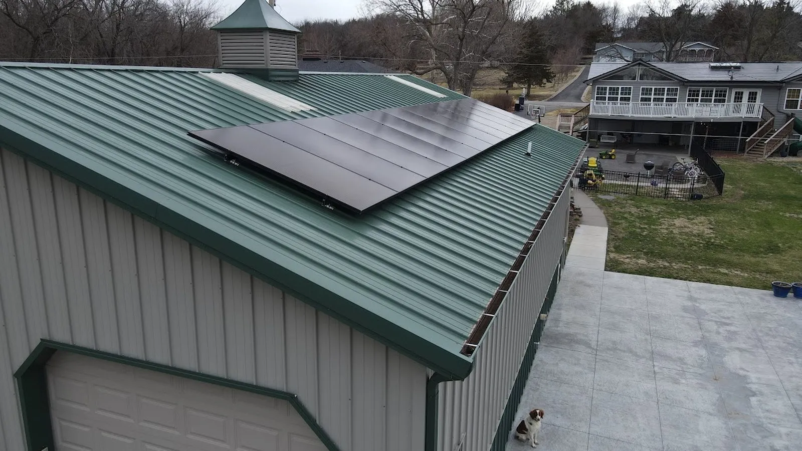 Commercial building with a new flat TPO roofing system